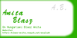 anita blasz business card